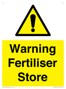 Warning Fertiliser Store